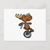 Moose riding unicycle Choose Background | Postkarte (Vorderseite)