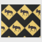 Moose Road Sign Geschenkpapier (Flach)