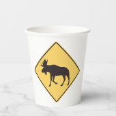 Moose Road Sign Pappbecher (Vorderseite)