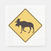Moose Road Sign Serviette (Vorderseite)