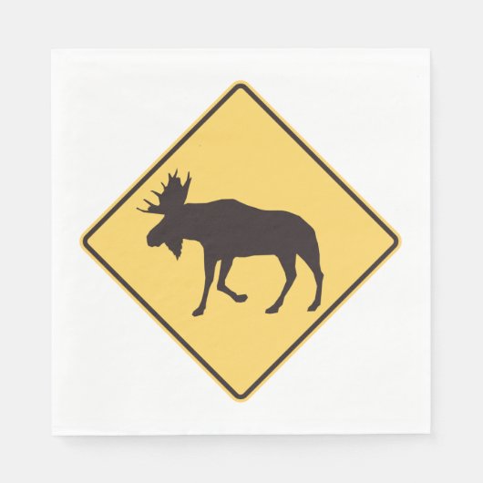 Moose Road Sign Serviette (Vorderseite)