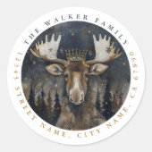 Moose Round Stickers (Vorderseite)