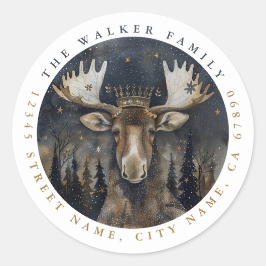 Moose Round Stickers (Vorderseite)