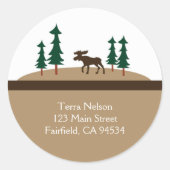 MOOSE Rustic Lodge Rücksendeadresse Stickers (Vorderseite)
