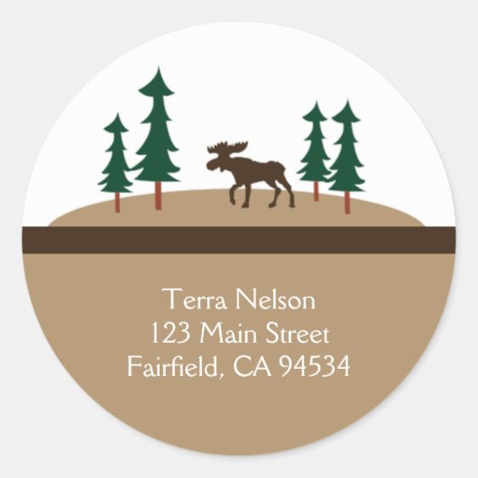 MOOSE Rustic Lodge Rücksendeadresse Stickers (Vorderseite)