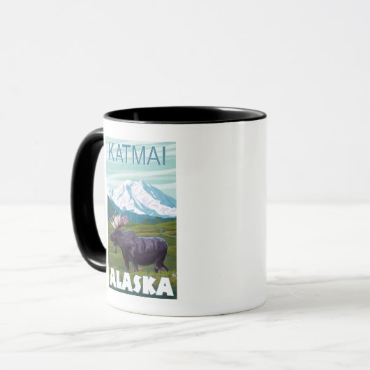 Moose Scene - Katmai, Alaska Tasse (Vorderseite Links)
