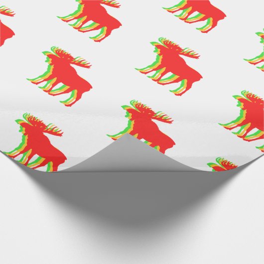 Moose Schattenfarben - Hintergrundfarbe auswählen Geschenkpapier (Ecke)