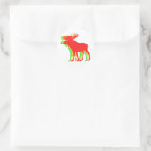 Moose Schattenfarben - Hintergrundfarbe auswählen Runder Aufkleber (Tasche)