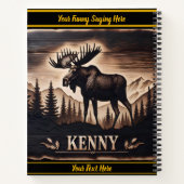 Moose Schnitzerei aus dunklem Holz mit Hintergrund Notizblock (Rückseite)