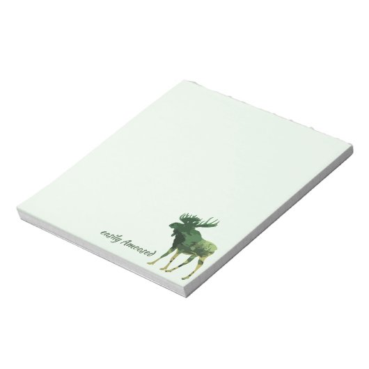 Moose Silhouette Camouflage Fusion Zitat Notizblock (Rotiert)