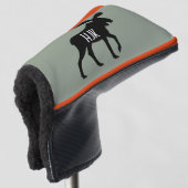 Moose Silhouette Custom Name Wildlife Wild Animal Golf Headcover (3/4 Vorderseite)