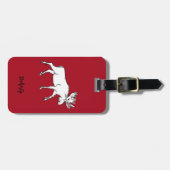Moose Sketch with Red Background Gepäckanhänger (Vorderseite horizontal)