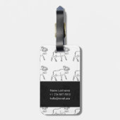 Moose Sketch with Red Background Gepäckanhänger (Rückseite vertikal)