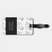 Moose Sketch with Red Background Gepäckanhänger (Rückseite horizontal)