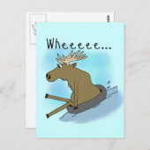 Moose Snow Tubing Postkarte (Vorne/Hinten)
