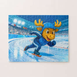 Moose Speed Skating on a Frozen Ice Track Puzzle