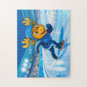 Moose Speed Skating on a Frozen Ice Track Puzzle (Vertikal)