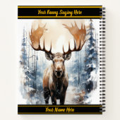 Moose steht hoch im Schneewald Notizblock (Rückseite)