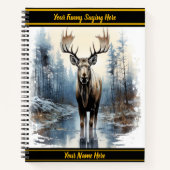 Moose steht schön in einem ruhigen Wald Notizblock (Vorderseite)