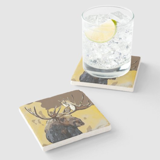 MOOSE STEINUNTERSETZER (Seitenansicht)