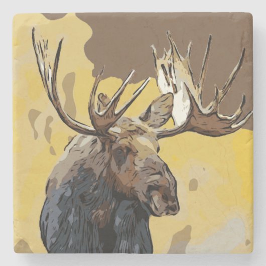 MOOSE STEINUNTERSETZER (Vorderseite)