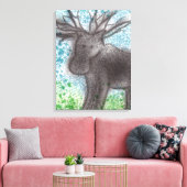 Moose Stretched Canvas Print Leinwanddruck (Insitu (Wohnzimmer))