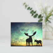 Moose Sunrise Postkarte (Stehend Vorderseite)