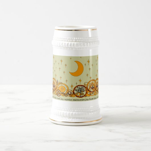 Moose Swirl Stars Moon Peace Joy Ho Ho Stein Bierglas (Mittel)