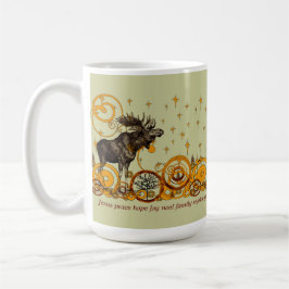 Moose Swirl Stars Moon Peace Joy Ho Ho Stein Kaffeetasse