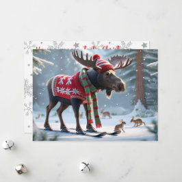 Moose-tastische Weihnachts-Personalisierte Grußkar Feiertagskarte