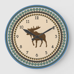 Moose Time Große Wanduhr