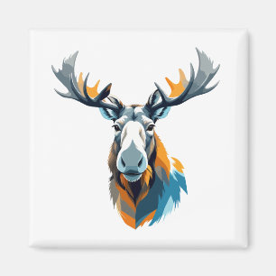 Moose Vector Art mit lebhaften Farben Magnet