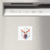 Moose Vector Malerei Adorable Fun Animal Playing Magnet (In Situ (Geschirrspüler))