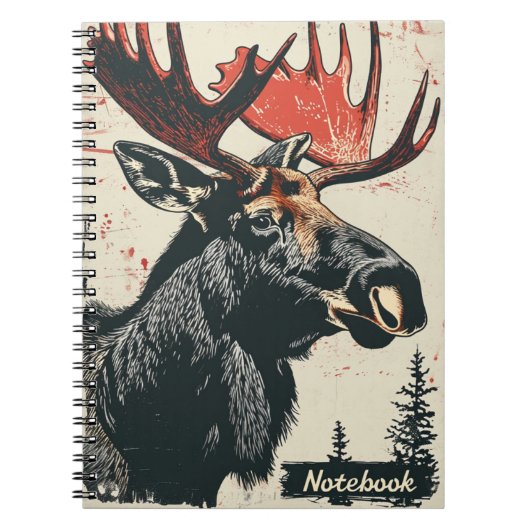 Moose Vintage Notizblock (Vorderseite)