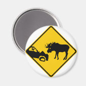 Moose Warning Sign aus Gros Morne Nationalpark Magnet (Vorderseite/Rückseite)