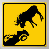 Moose Warning Sign aus Gros Morne Nationalpark Poster (Vorne)