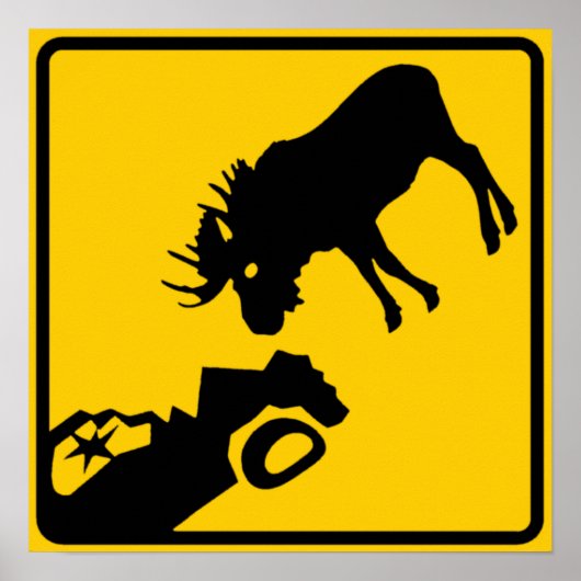 Moose Warning Sign aus Gros Morne Nationalpark Poster (Vorne)