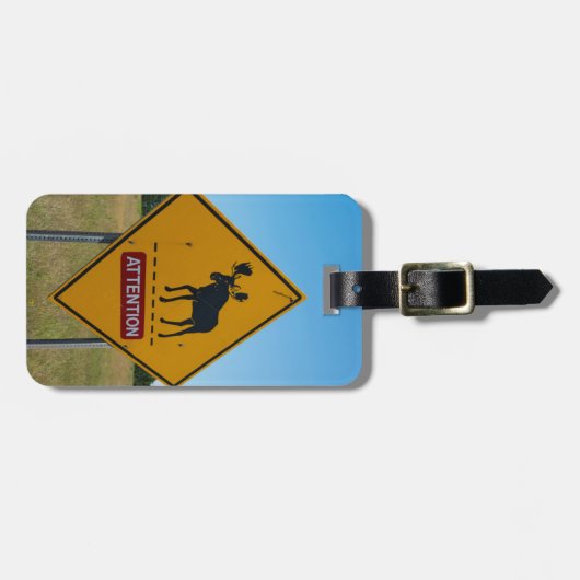 Moose-Warnzeichen Gepäckanhänger (Vorderseite horizontal)