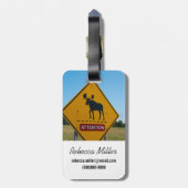 Moose-Warnzeichen Gepäckanhänger (Rückseite vertikal)