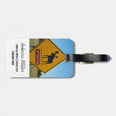 Moose-Warnzeichen Gepäckanhänger (Rückseite horizontal)