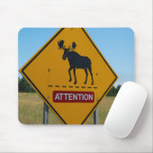 Moose-Warnzeichen Mousepad (Mit Mouse)