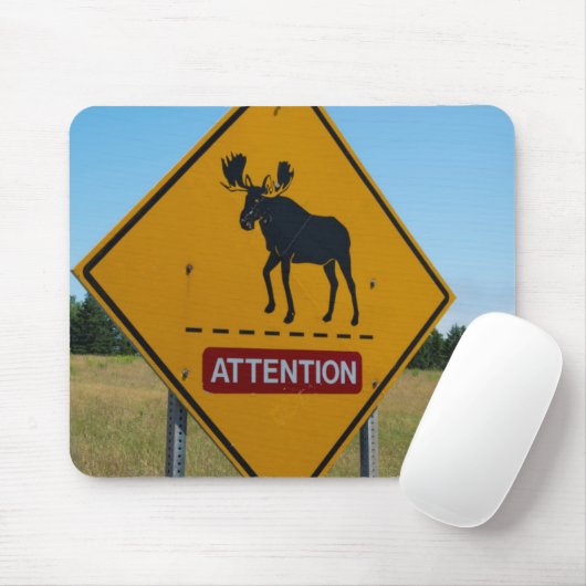 Moose-Warnzeichen Mousepad (Mit Mouse)