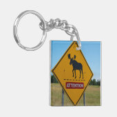 Moose-Warnzeichen Schlüsselanhänger (Vorderseite links)