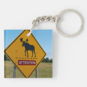 Moose-Warnzeichen Schlüsselanhänger (Rückseite)