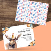 Moose Watercolor Woodland Animal Birthday Party Einladung