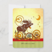 Moose Weihnachtsessen Einladung & Party Einladunge (Rückseite)