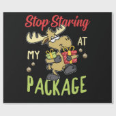 Moose Weihnachtsgeschenk hört auf, an meinem Paket Geschenkpapier (Flach)