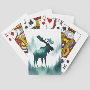 Moose Wildlife Animal Nature Forest Spielkarten