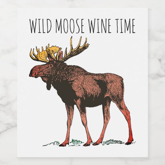 Moose Wildlife Wine Labels Weinetikett (Einzelnes Label)