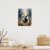 Moose Woodland Animal Art Print Poster (Küche)